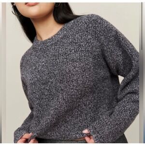 Reformation Lotto Wool Sweater Heathered Gray Sz M Cropped